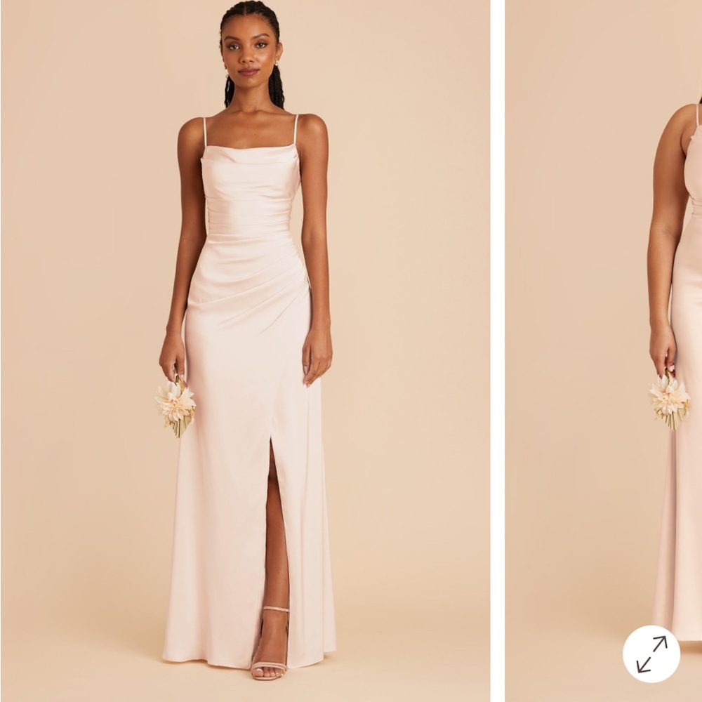 Bird grey Matte Satin Champagne Dress - Lydia Dress
